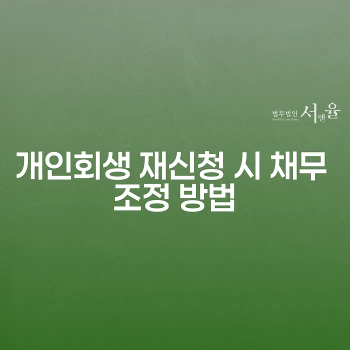 개인회생 재신청 시 채무 조정 방법, 어떻게 해야 할까요?